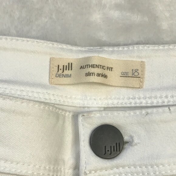 J. Jill Denim Authentic Fit Slim Ankle Jeans Women's Plus Size 18 White, Stretch - Picture 4 of 10